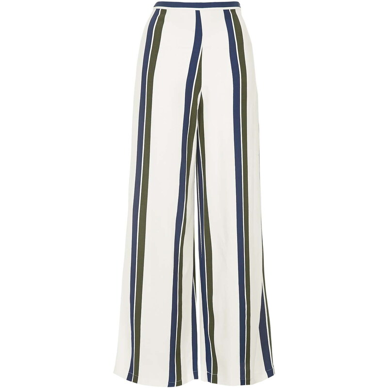 Topshop Striped Wide Leg Trousers