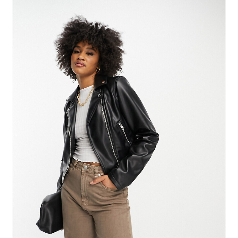 ASOS Tall ASOS DESIGN Tall ultimate faux leather biker jacket in