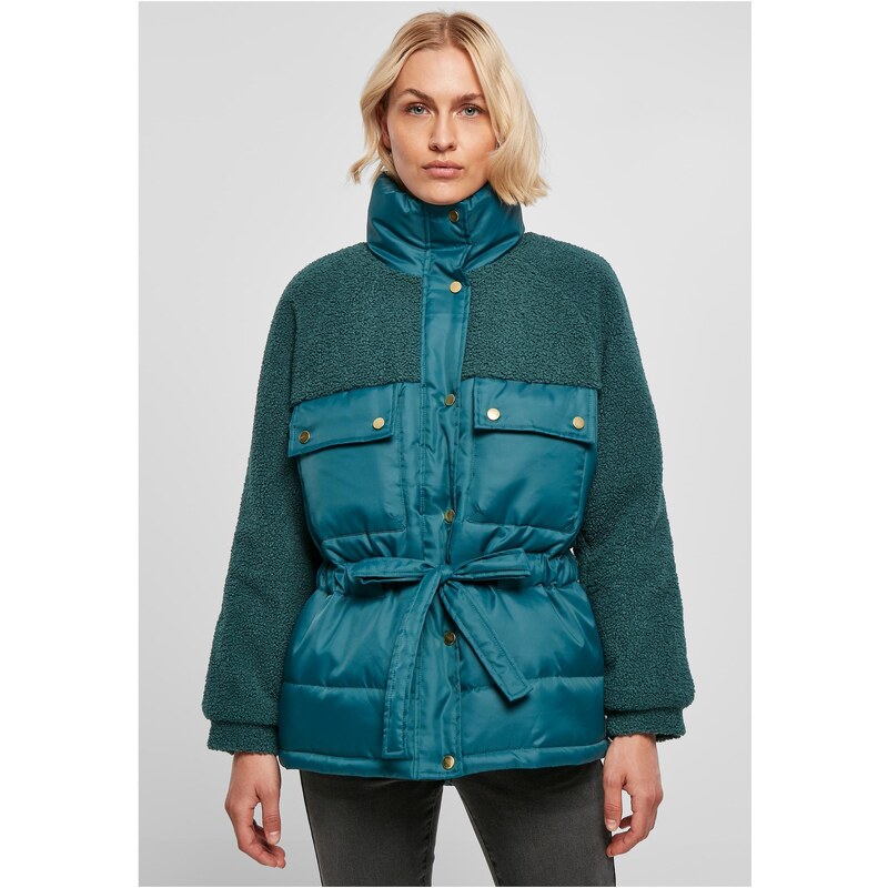 Urban Classics Dámský jaspis Sherpa Mix Puffer Jacket