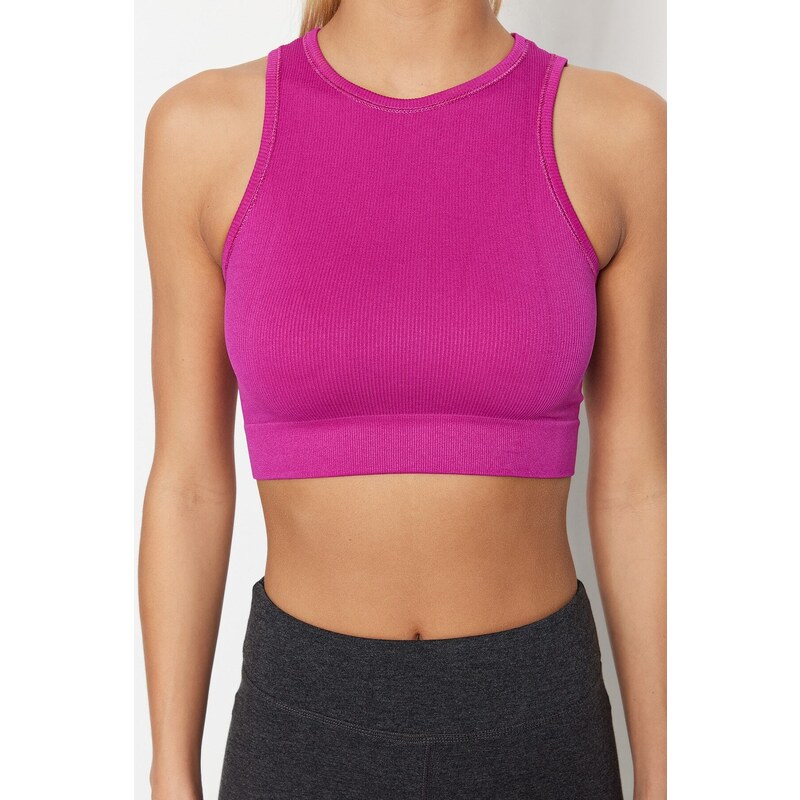 Trendyol Fuchsia Seamless/Seamless Lightly Supported/Shaping Knitted Sports Bra