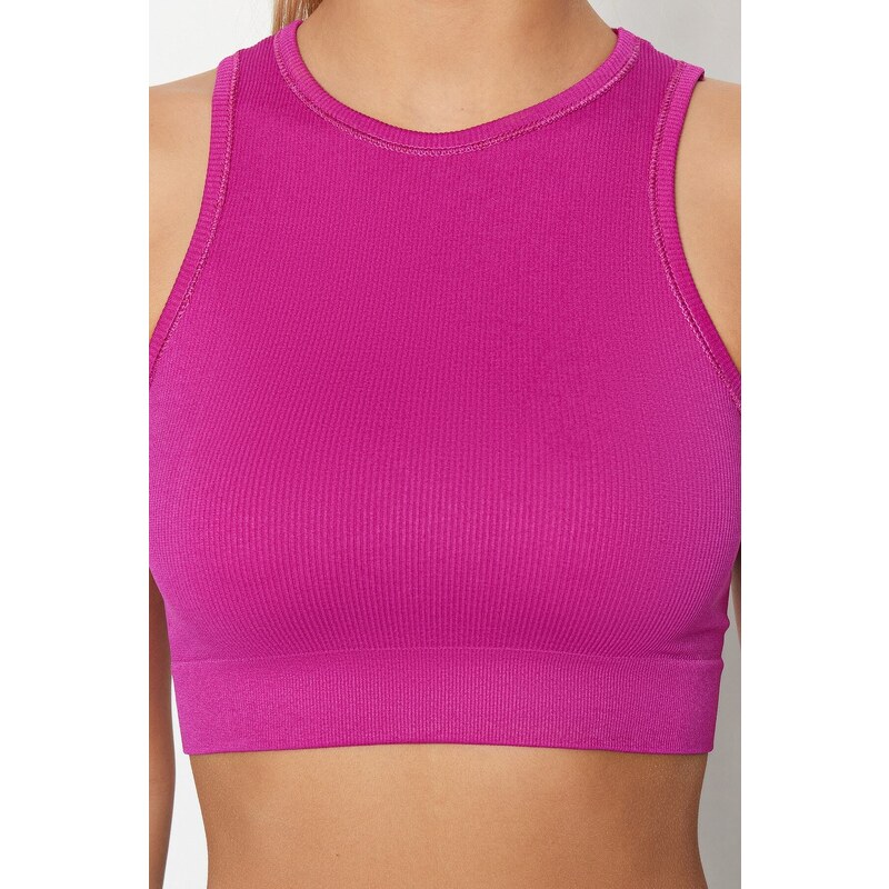 Trendyol Fuchsia Seamless/Seamless Lightly Supported/Shaping Knitted Sports Bra