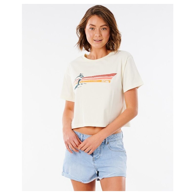 Tričko Rip Curl GOLDEN STATE CROP TEE Bone