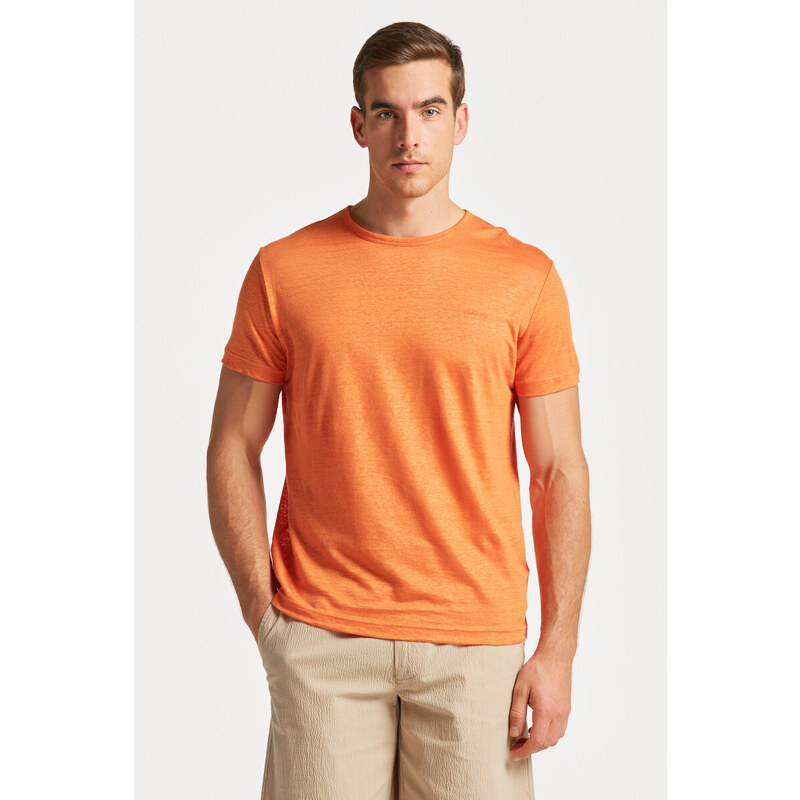 TRIČKO GANT LINEN REGULAR T-SHIRT oranžová M