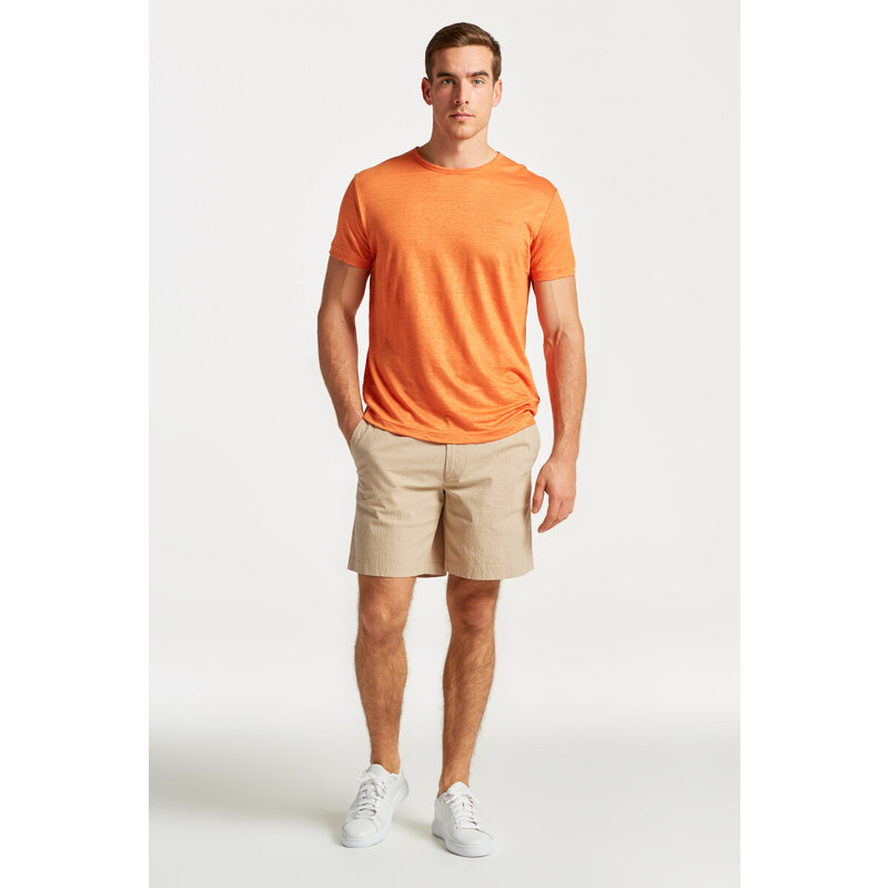 TRIČKO GANT LINEN REGULAR T-SHIRT oranžová M