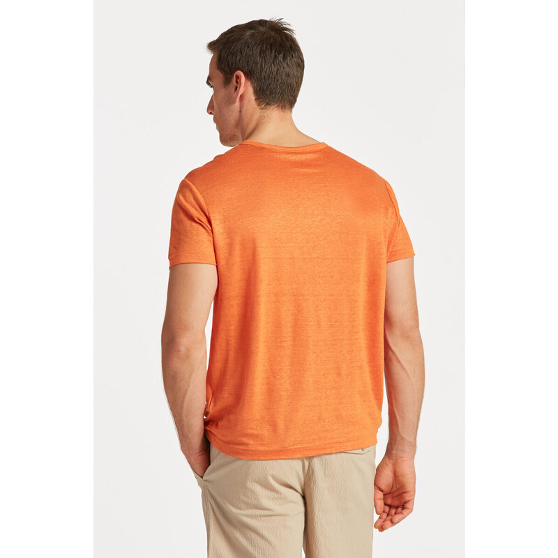 TRIČKO GANT LINEN REGULAR T-SHIRT oranžová M