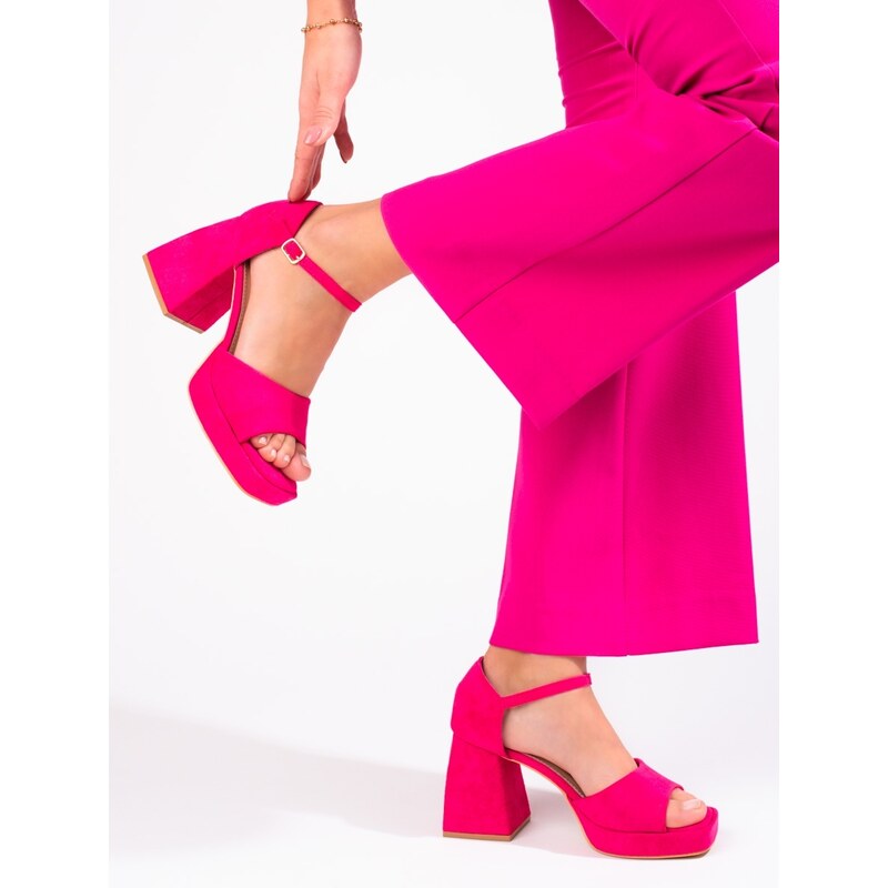 VINCEZA Originální dámské růžové sandály