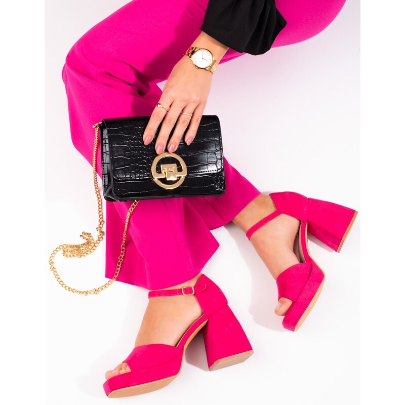 VINCEZA Originální dámské růžové sandály