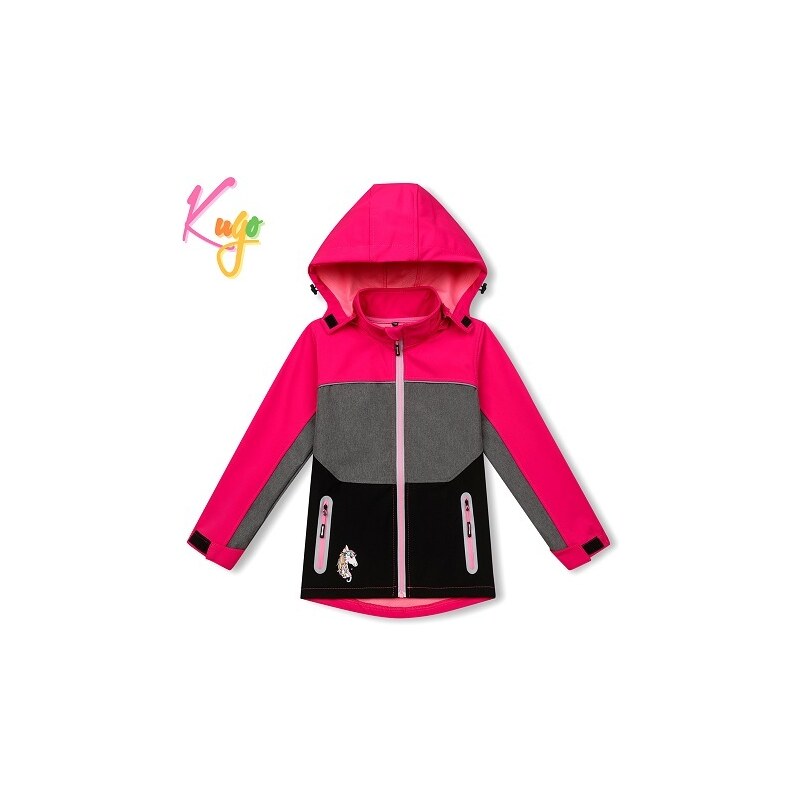 Dívčí softshellová bunda Kugo HK3122 - růžová