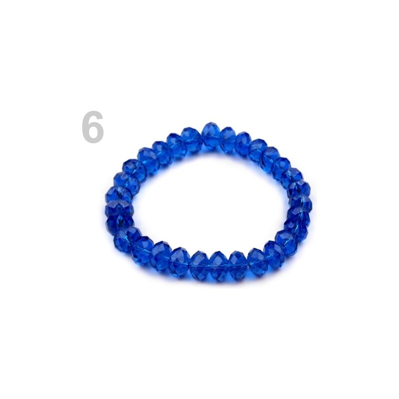 Stoklasa Pružný náramek z broušených korálků (1 ks) - 6 modrá kobaltová