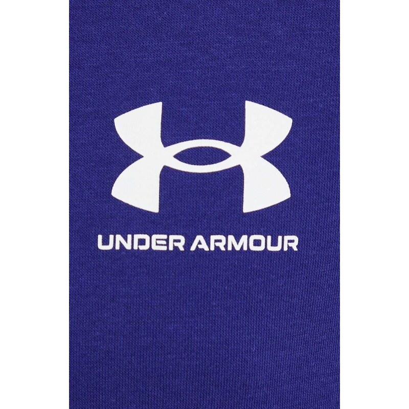 Mikina Under Armour pánská, fialová barva, s kapucí, s potiskem