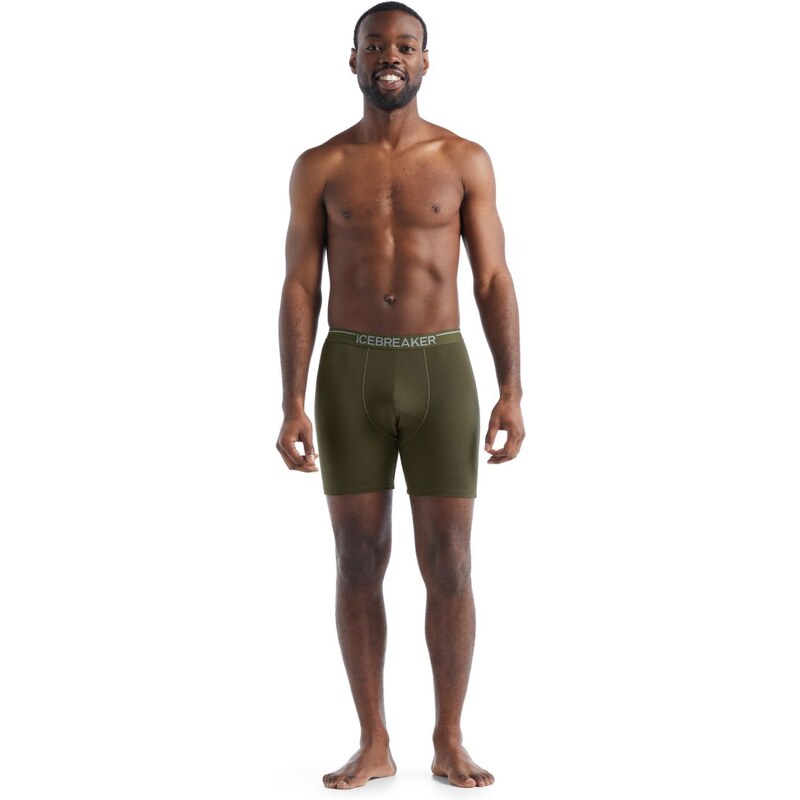 Pánské merino boxerky ICEBREAKER Mens Anatomica Long Boxers, Loden velikost: S