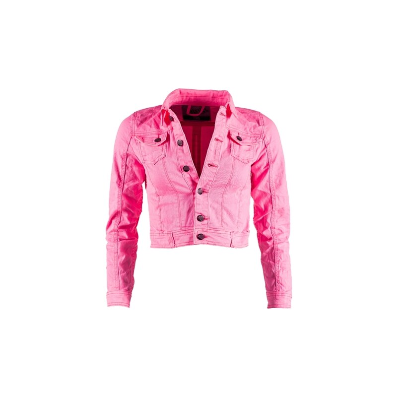 Dámská džínová bunda Sublevel - Neon pink