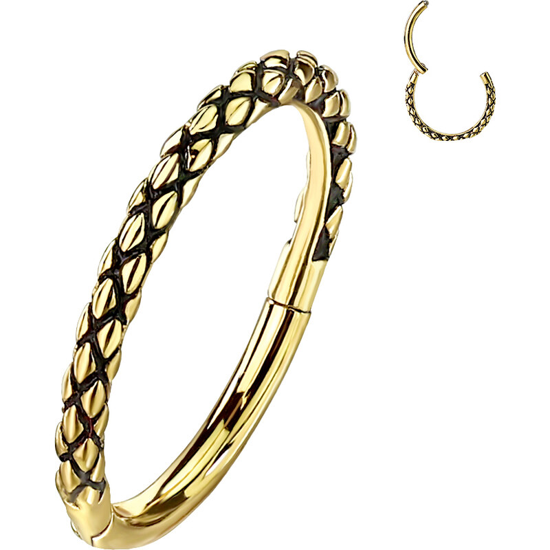 Atreya Ocelový kroužek s otevíráním Snake skin one