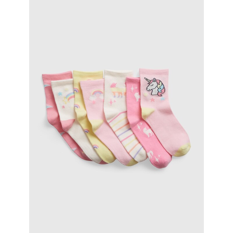 GAP Dětské ponožky, 7 párů Růžová