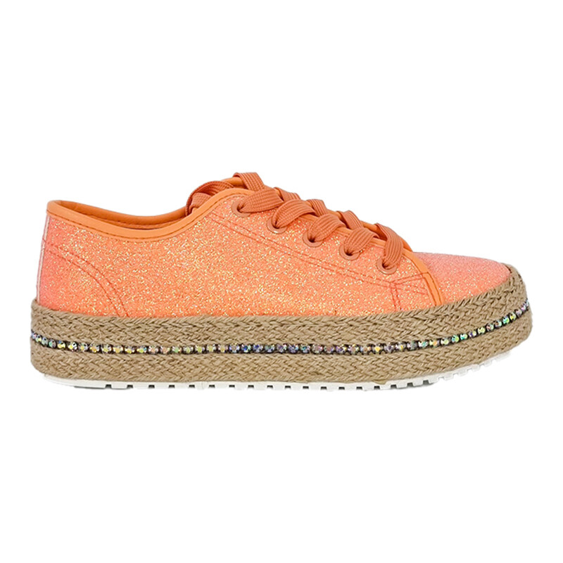 Espadrilky Laura Biagiotti Glitter Orange 97892429