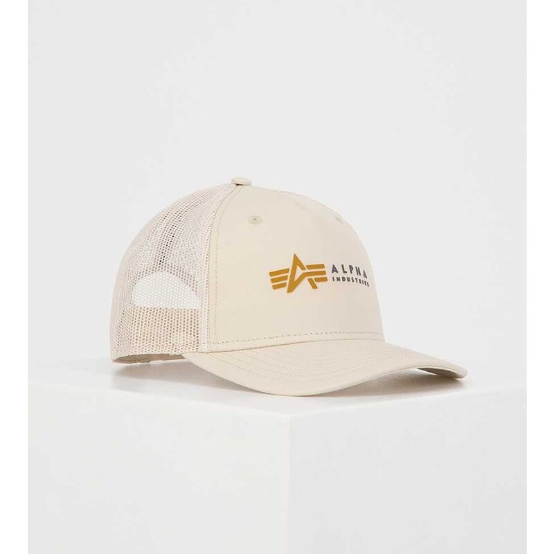 Alpha Industries Kšiltovka Alpha Label Trucker Cap jet stream white 66858768