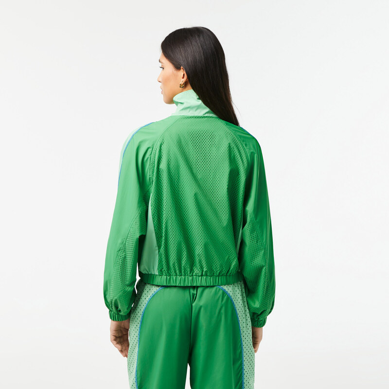 Lacoste dámská oversize dvoubarevná taftová bunda