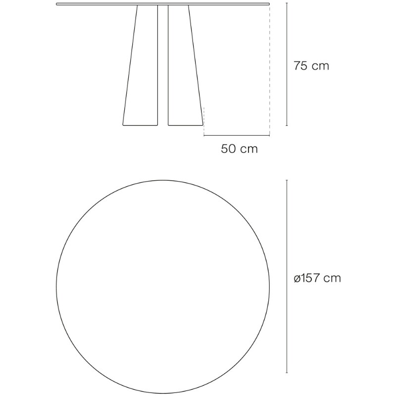 Jasanový kulatý jídelní stůl Teulat Cep 157 cm