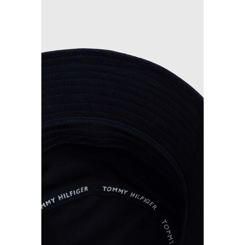 Bavlněná čepice Tommy Hilfiger tmavomodrá barva