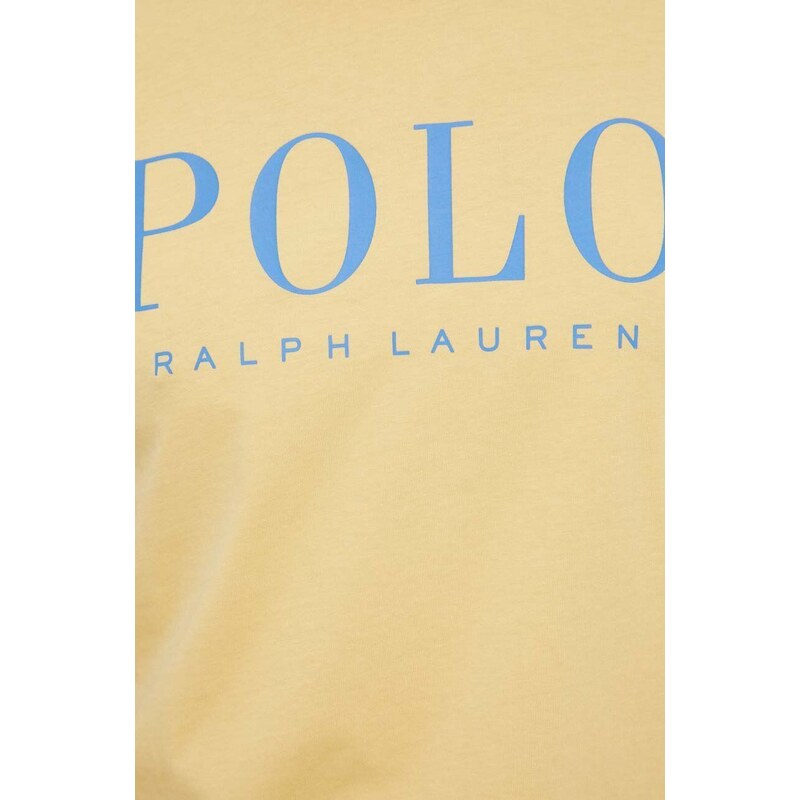 Bavlněné tričko Polo Ralph Lauren žlutá barva, s potiskem