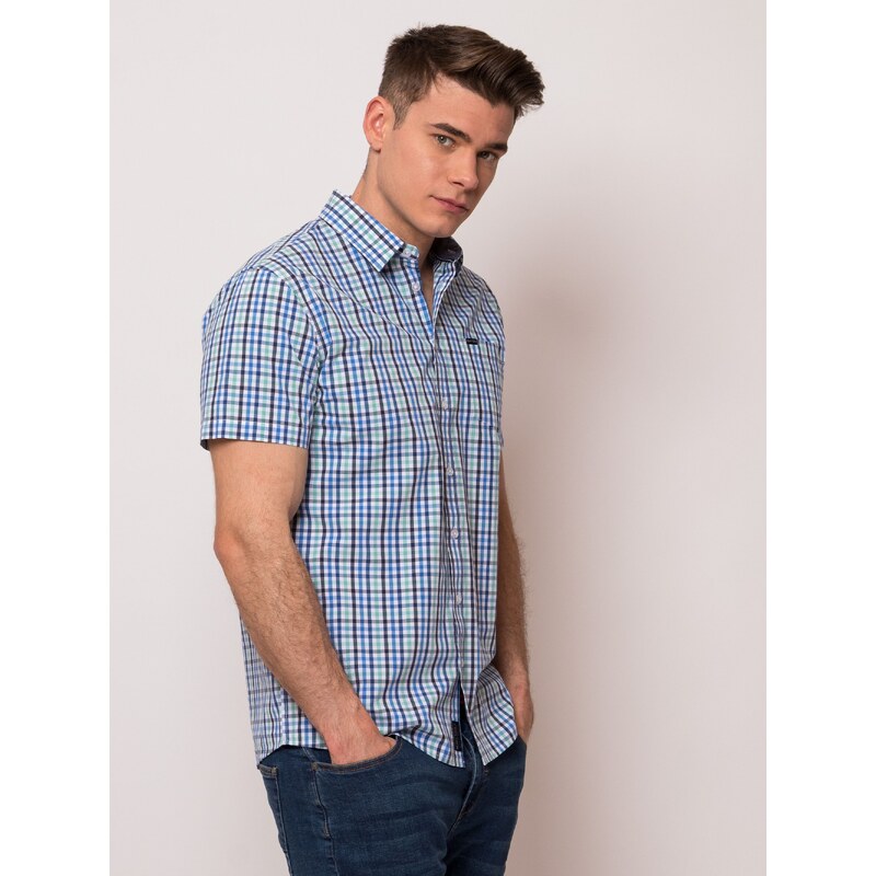 Heavy Tools pánská košile comfort fit Regan s proužky modrá