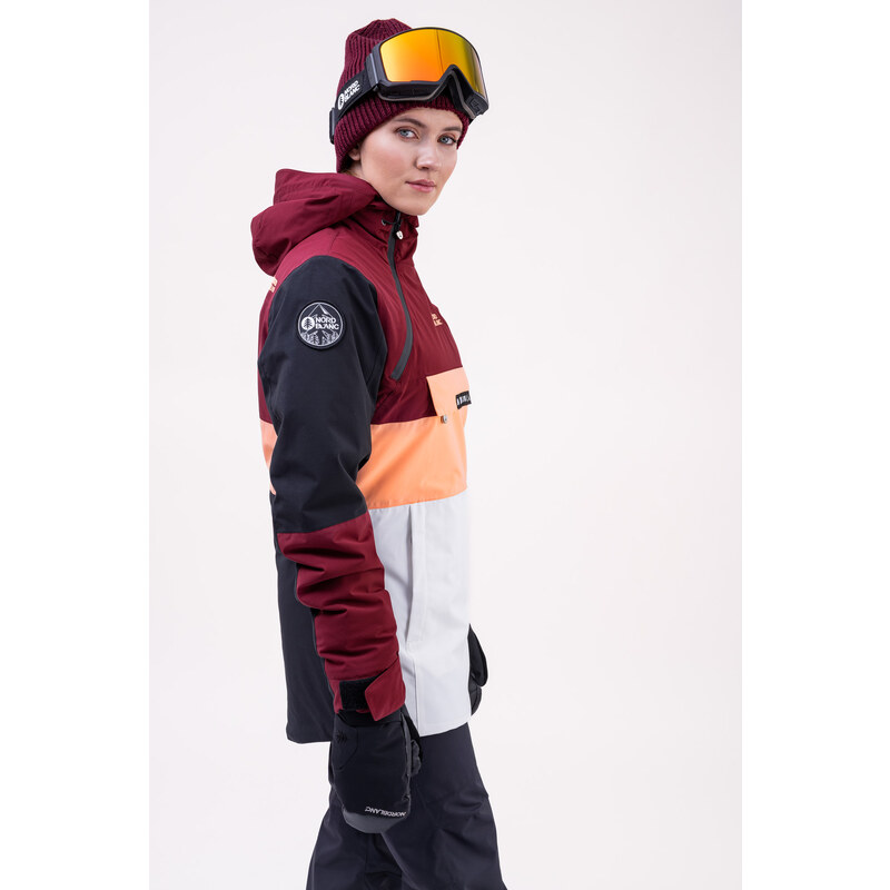 Nordblanc Vínový dámský snowboardový anorak SNOWSTORM