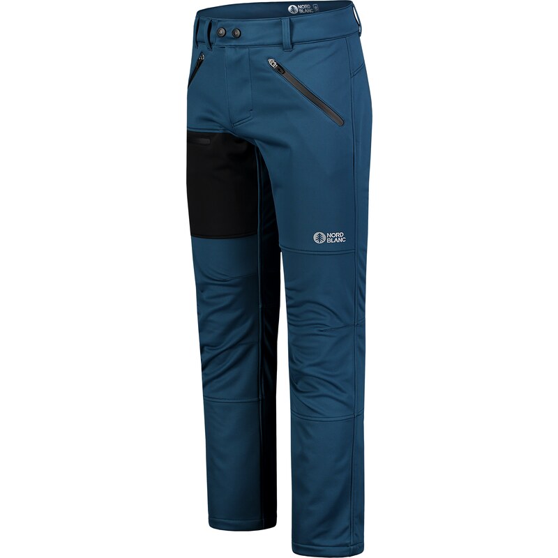 Nordblanc Modré pánské zateplené softshellové kalhoty TRAMPING