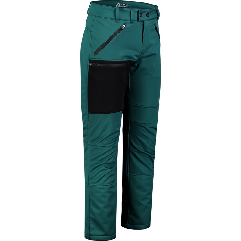 Nordblanc Zelené pánské zateplené softshellové kalhoty TRAMPING