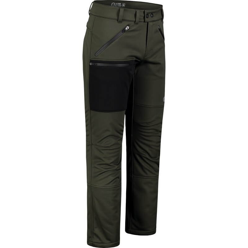 Nordblanc Khaki pánské zateplené softshellové kalhoty TRAMPING