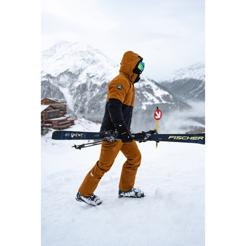 Nordblanc Hnědé pánské lyžařské kalhoty SNOWCAT
