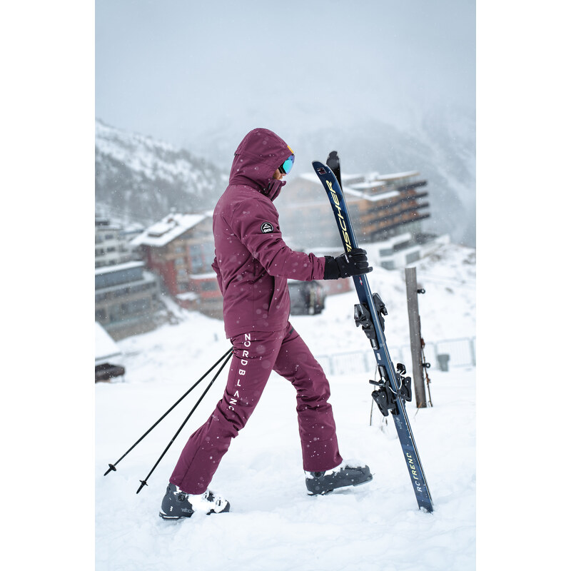 Nordblanc Vínové pánské lyžařské kalhoty SLALOM