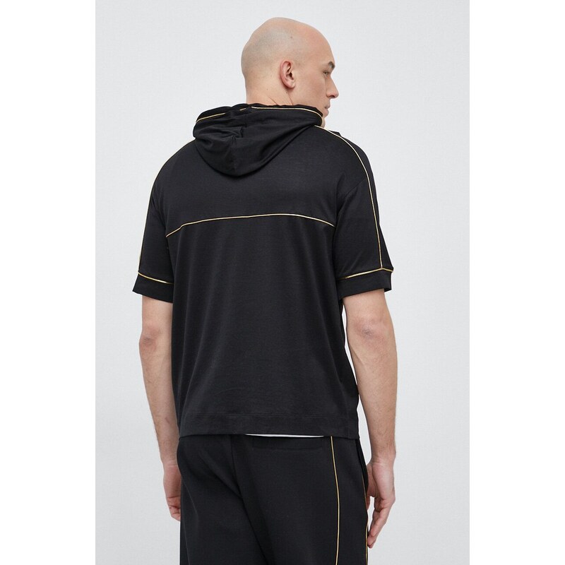 Tričko Emporio Armani černá barva, s potiskem