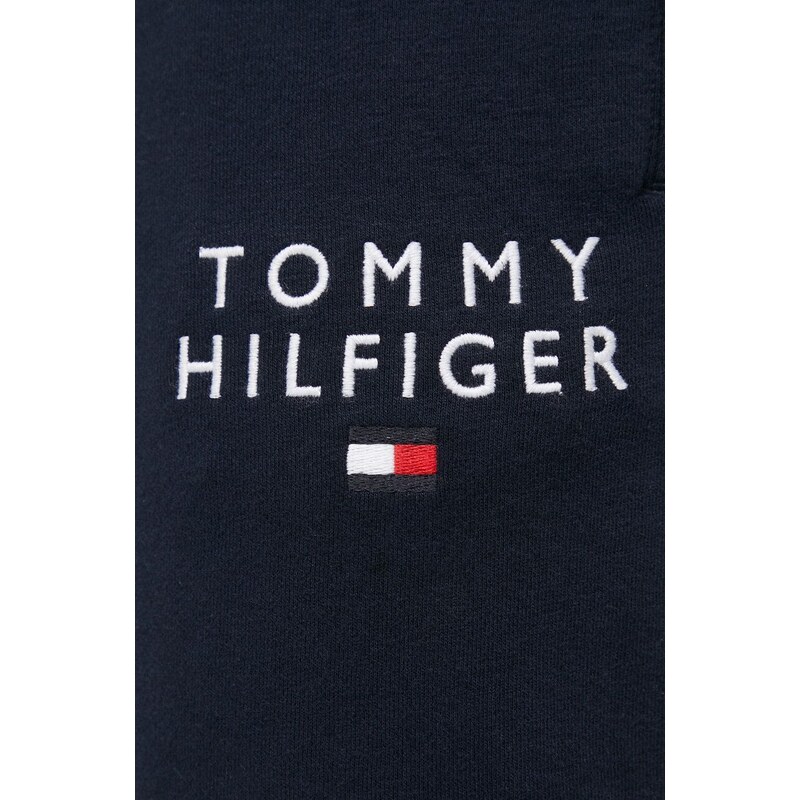 Tepláky Tommy Hilfiger tmavomodrá barva, melanžové