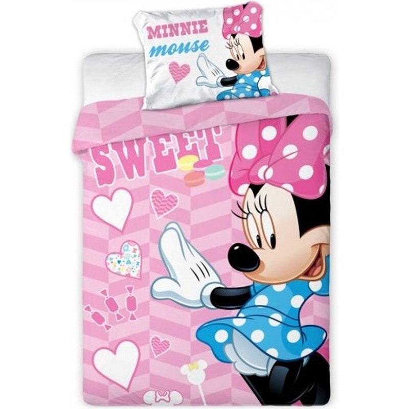 Faro Povlečení do malé dětské postýlky Sweet Minnie Mouse - Disney - 100% bavlna - 100 x 135 cm + 40 x 60 cm