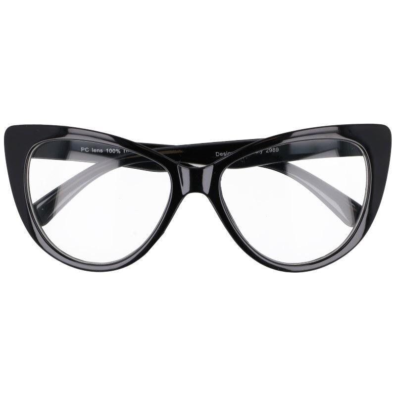 Sunmania Černé čiré kočičí brýle Clear Cat 87958707