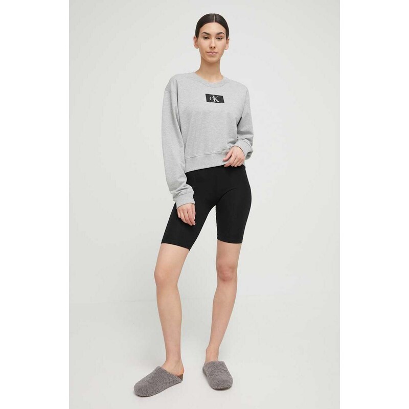 Bavlněná mikina Calvin Klein Underwear šedá barva