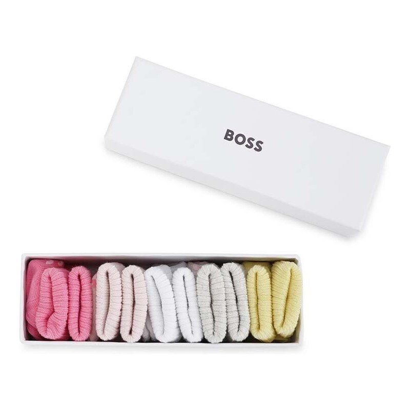 Dětské ponožky BOSS 5-pack růžová barva