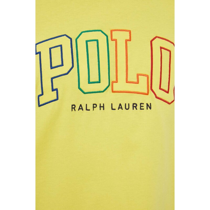 Bavlněné tričko Polo Ralph Lauren žlutá barva, s aplikací