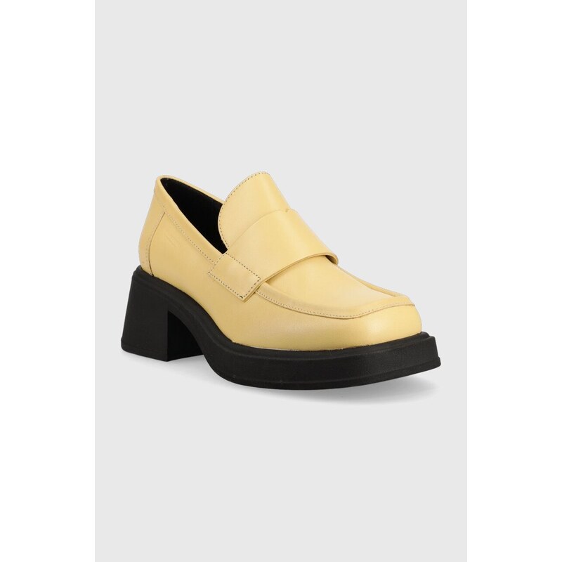 Kožené lodičky Vagabond Shoemakers DORAH dámské, žlutá barva, na podpatku, 5542.001.15