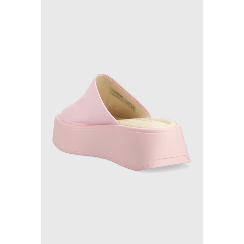Kožené pantofle Vagabond Shoemakers COURTNEY dámské, růžová barva, na platformě, 5334.601.45