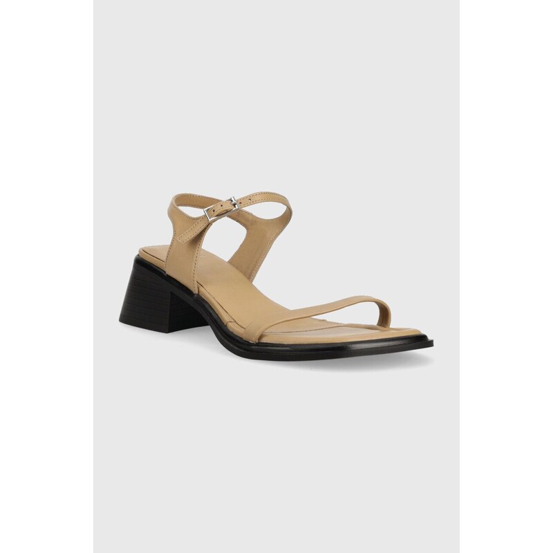 Kožené sandály Vagabond Shoemakers INES dámské, béžová barva, na podpatku