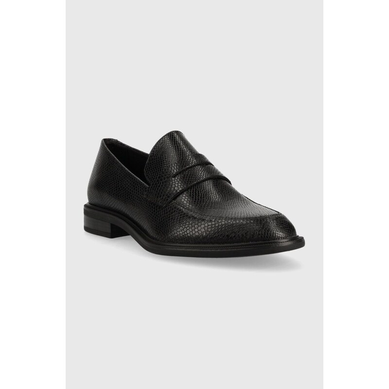 Kožené mokasíny Vagabond Shoemakers FRANCES 2.0 dámské, černá barva, na plochém podpatku, 5406.114.20