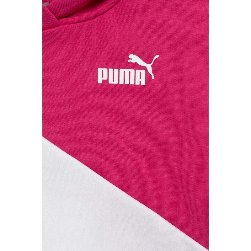 Dětská mikina Puma PUMA POWER Cat Hoodie TR G fialová barva, s kapucí, vzorovaná