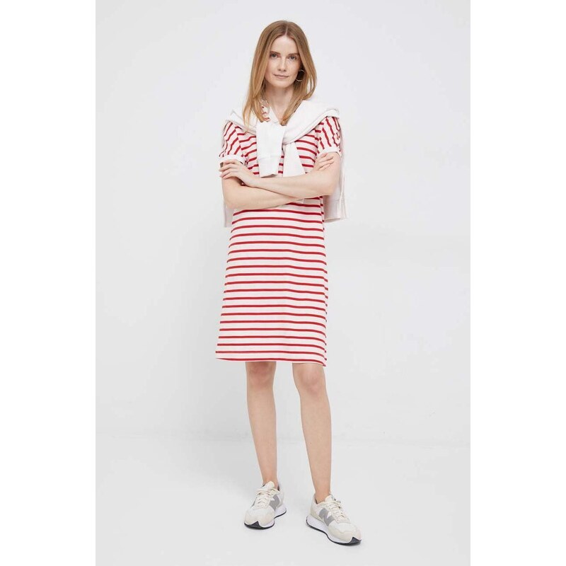 Šaty Tommy Hilfiger béžová barva, mini, oversize