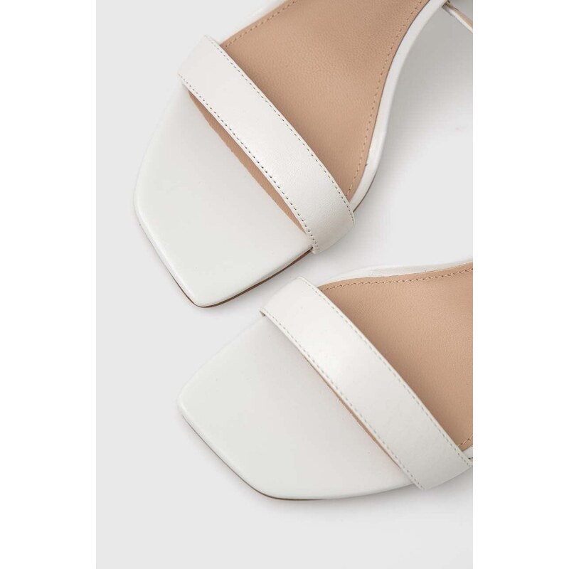 Kožené sandály Guess HYLAN2 bílá barva, FL6HN2 LEA03