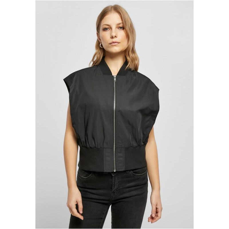 Černá dámská vesta Urban Classics Recycled Short Bomber