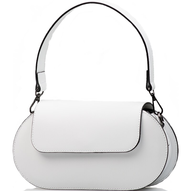 Blaire Kožená crossbody kabelka Ophelia bílá