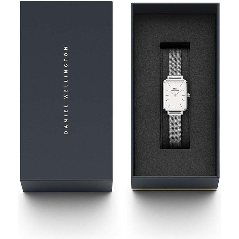 Hodinky Daniel Wellington Quadro Pressed stříbrná barva