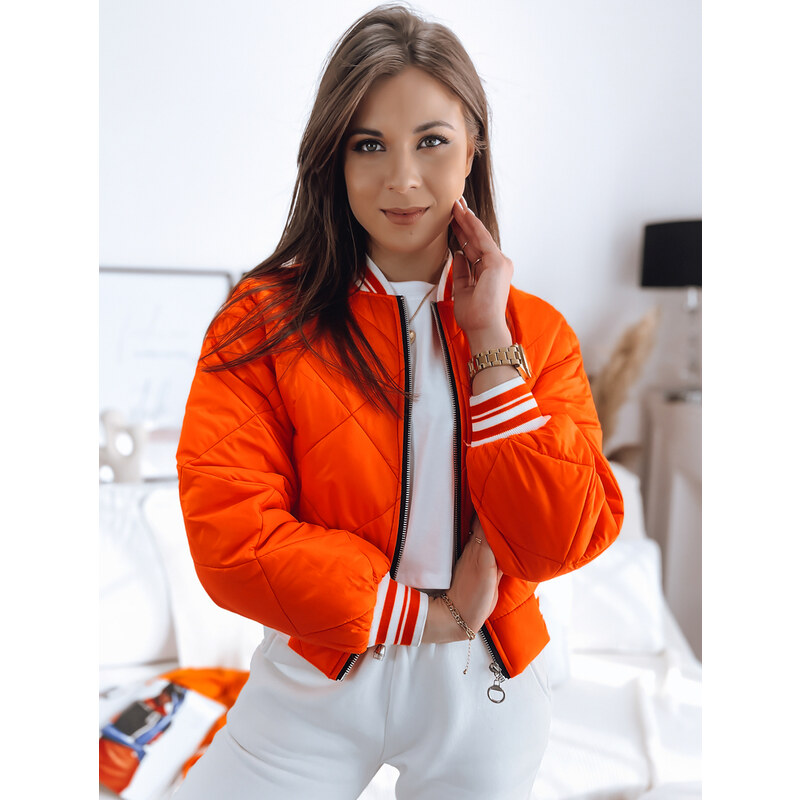 BASIC Oranžová prošívaná bomber bunda BOMBER