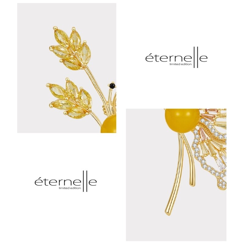 Éternelle Brož Swarovski Elements Angiola - motýl